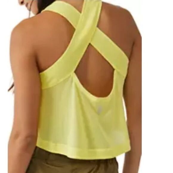 NWOT Free People Movement | Lemon Verbena Yellow Keep Away Tank Top Size L - Picture 2 of 8